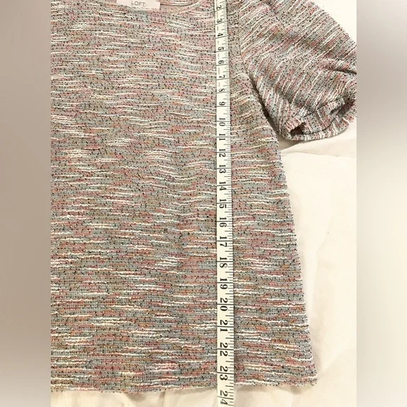 LOFT Colorful Knit Too Blouse with Puffed Sleeve | Size S - Picture 8 of 9